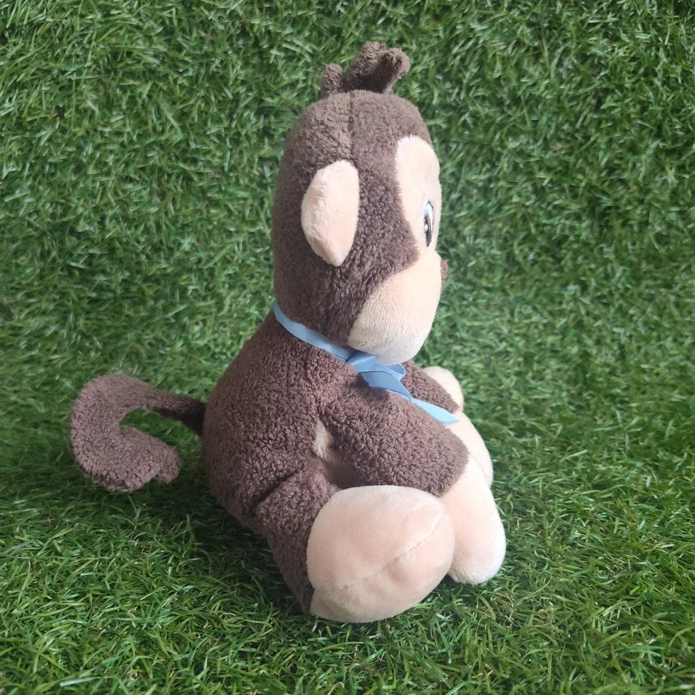 Garanimals Baby Monkey Plush Toy Blue Bow Ribbon 6 inch Brown Stuffed Animal Toy
